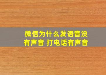 微信为什么发语音没有声音 打电话有声音